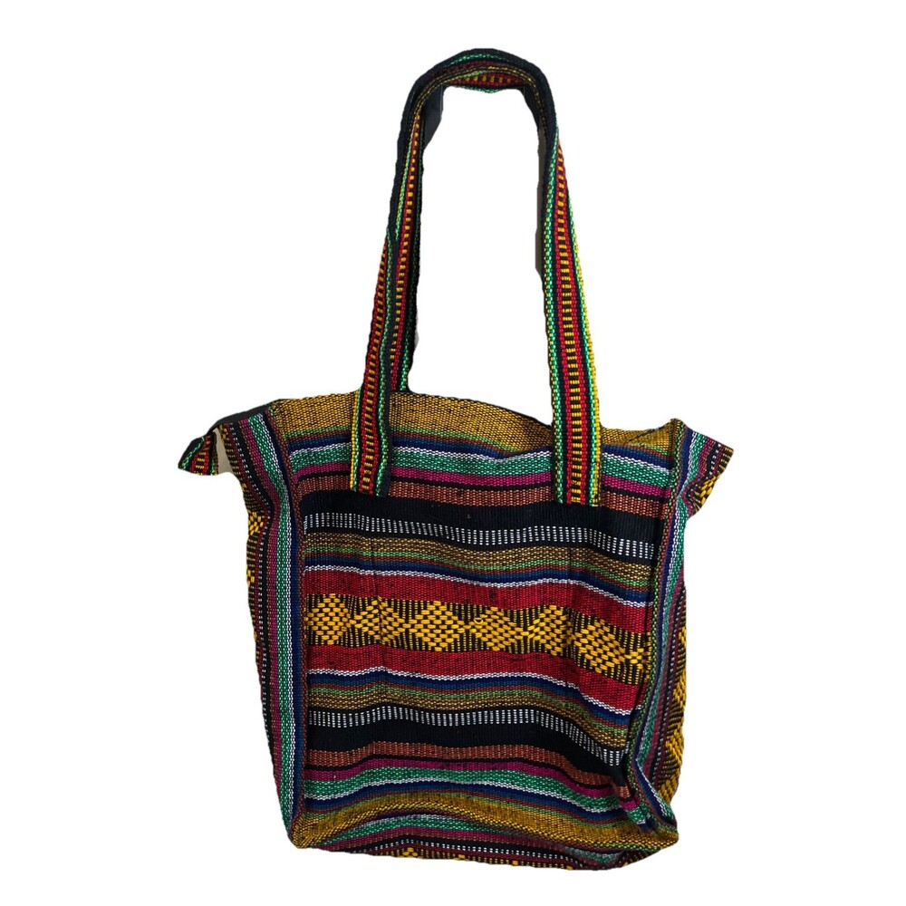Artesanias Mr Pinzon Mexican Woven Market Tote Colorful Hippie Boho Chic Handbag
